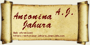 Antonina Jahura vizit kartica
